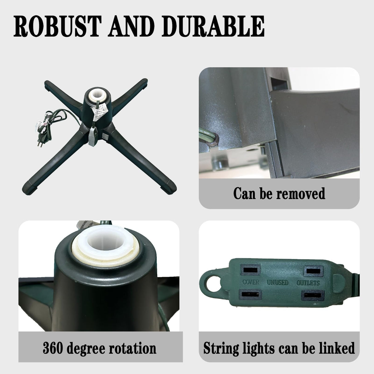 ETONART 360 Degree Rotating Christmas Tree Stand Can Support 7.5 Feet, 100 Lbs Artificial Christmas Tree is Suitable for Christmas Tree Support ETONART