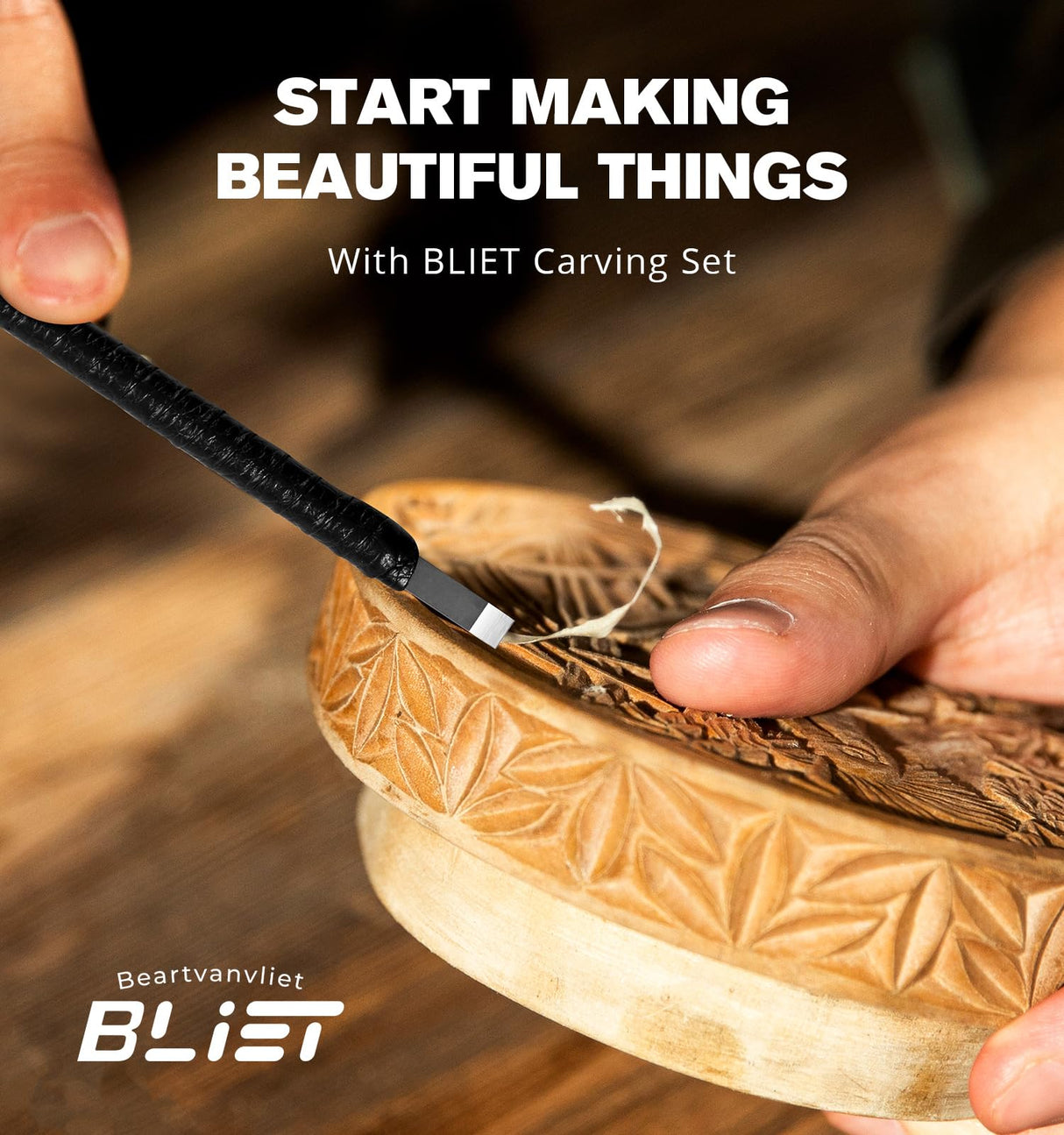 BLIET Wood Carving Set,Wood Carving Kit,Wood Carving Tools with 8 Wood Chisels with Storage Bag,Sharp Tungsten Steel Blades,Wood Chisel Sets for Professionals and Beginners Beartvanvliet