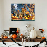 Gearock Diamond Art Kits for Adults, Halloween Pumpkin Easy DIY Beginners 5D Diamond Painting Kits for Room Bedroom Living Room Bathroom Wall Decor 16x12 Inch Gearock