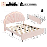 HIFIT Full Size Upholstered Smart LED Bed Frame with 2 Storage Drawers and Adjustable Chic Double Petal Headboard, Princess Platform Bed for Girls, Solid Wood Slats Support/No Box Spring Needed, Pink HIFIT