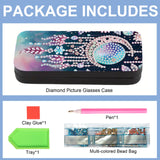 JZHYOAN 6.3×2.67×1.3 Inch Handmade 5D Diamond Art Kit DIY Diamond Painting Glasses Case Travel Sunglasses Holder Portable Storage Box Eyeglass Storage Box for Gift Giving Office Multi-Scenes JZHYOAN