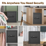 2.3 Cu.Ft Modern Fireproof Safe with Gun Rack – Dual Passwords, Fireproof Bag, Adjustable Shelf, Anti-Scratch Mat & Mounting Kit, Fits Laptop, Documents & Valuables, 15.75"D x 13.78"W x 13.78"H GOLDENKEY