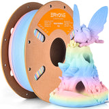 ERYONE Matte Rainbow 3D Printer PLA Filament 1.75 +/- 0.03mm, Matte Muticolor Filament PLA 1KG(2.2LBS) Spool, Matte Macaron Rainbow ERYONE