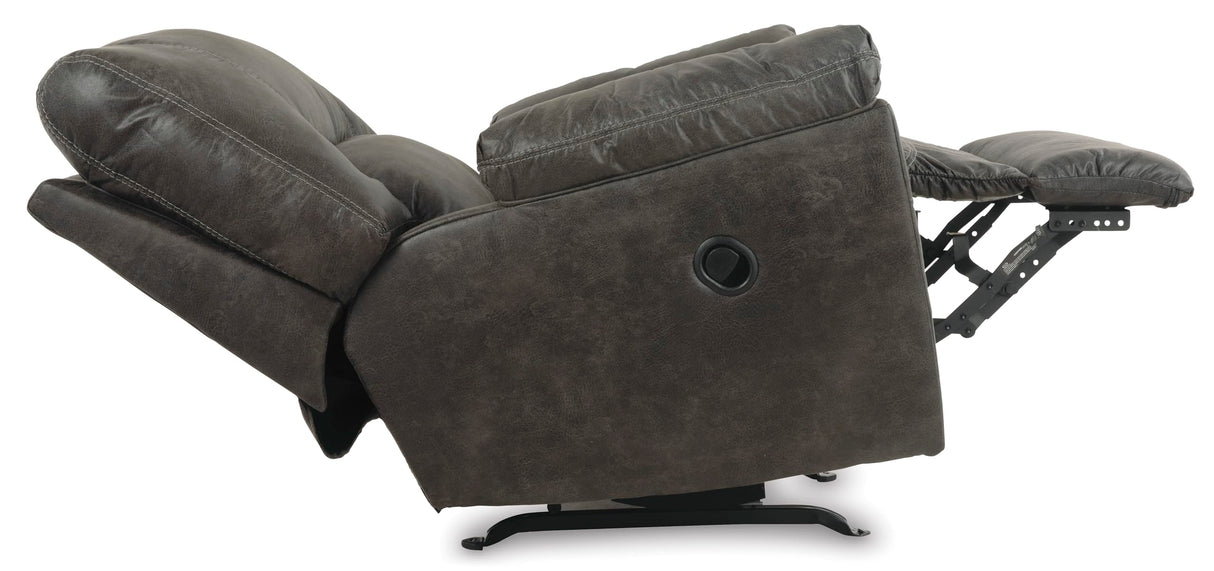 Signature Design by Ashley Tambo Faux Leather Manual Rocker Recliner, Gray Signature Design by Ashley