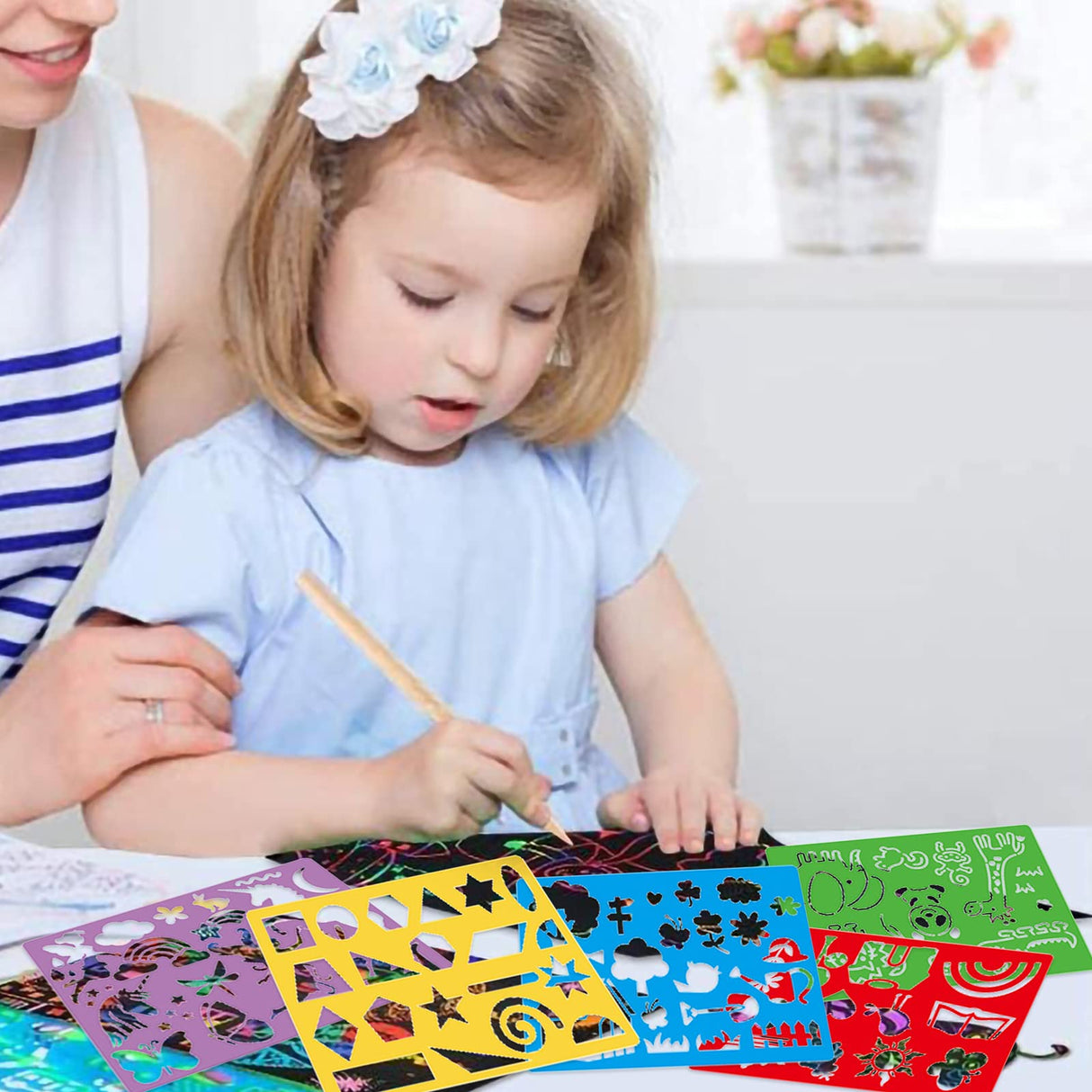 Stencil Drawing Kit for Kids, 25 Pcs Plastic Drawing Stencils with 400+ Shapes, Great Birthday Gift for Boy Girl Acoavo