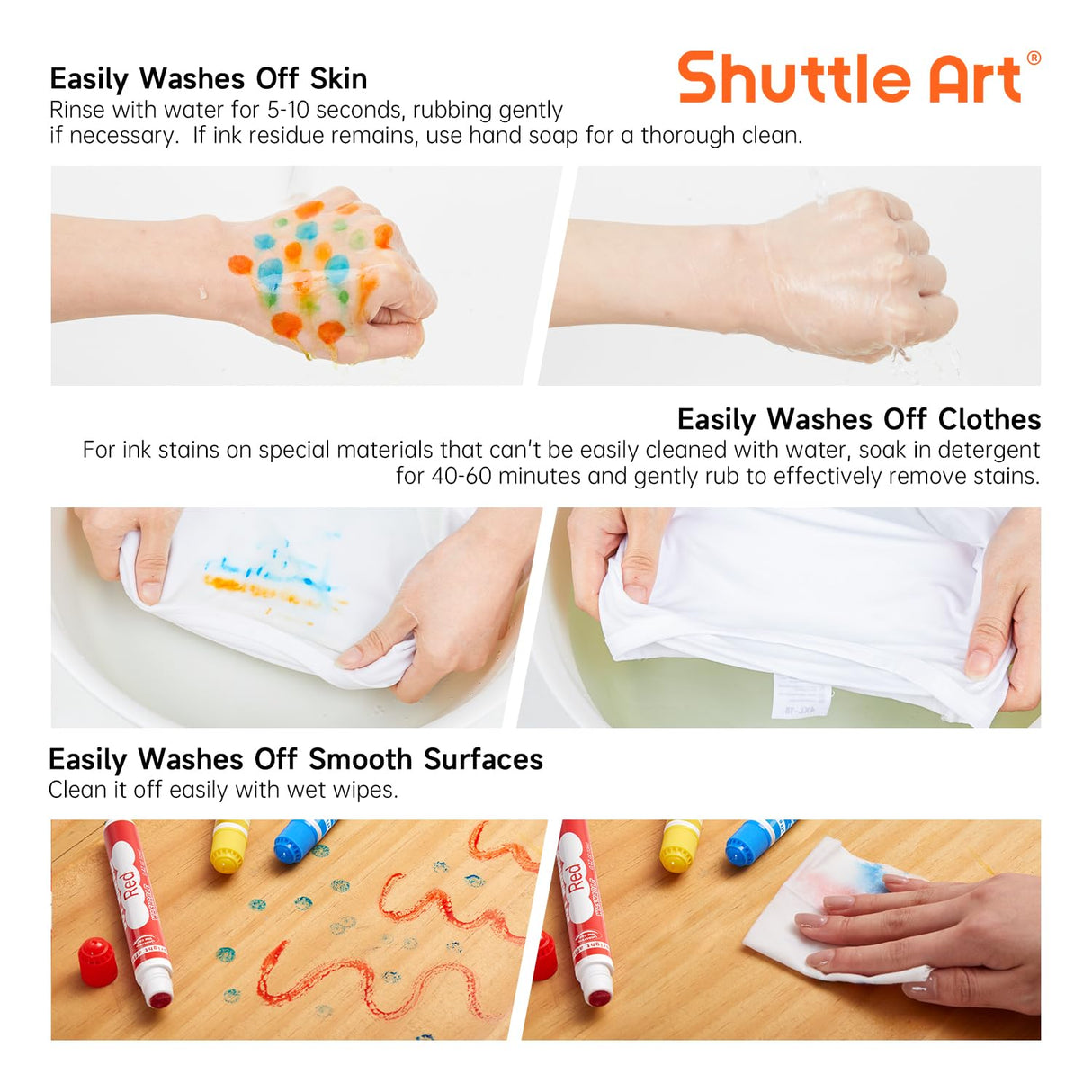 Shuttle Art Dot Markers, 10 Colors Washable Markers for Toddlers,Bingo Daubers Supplies Kids Preschool Children, Non Toxic Water-Based Shuttle Art