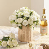 MARTINE MALL 2 Packs Peonies Artificial Flowers, White Artificial Peonies, Silk Peonies Flowers Fake Peonies Artificial Flowers Peonies Bouquet for Centerpiece Table Wedding Party Home Decor MARTINE MALL