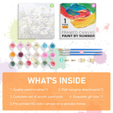 Framed Paint by Numbers Kit for Adults Beginners & Kids Ages 8-12, Daisy Flowers Acrylic Easy Paint by Number with Frame, Watercolor Paint by Number Kits on Canvas Framed (10 * 10 Inch, without Easel) Offito