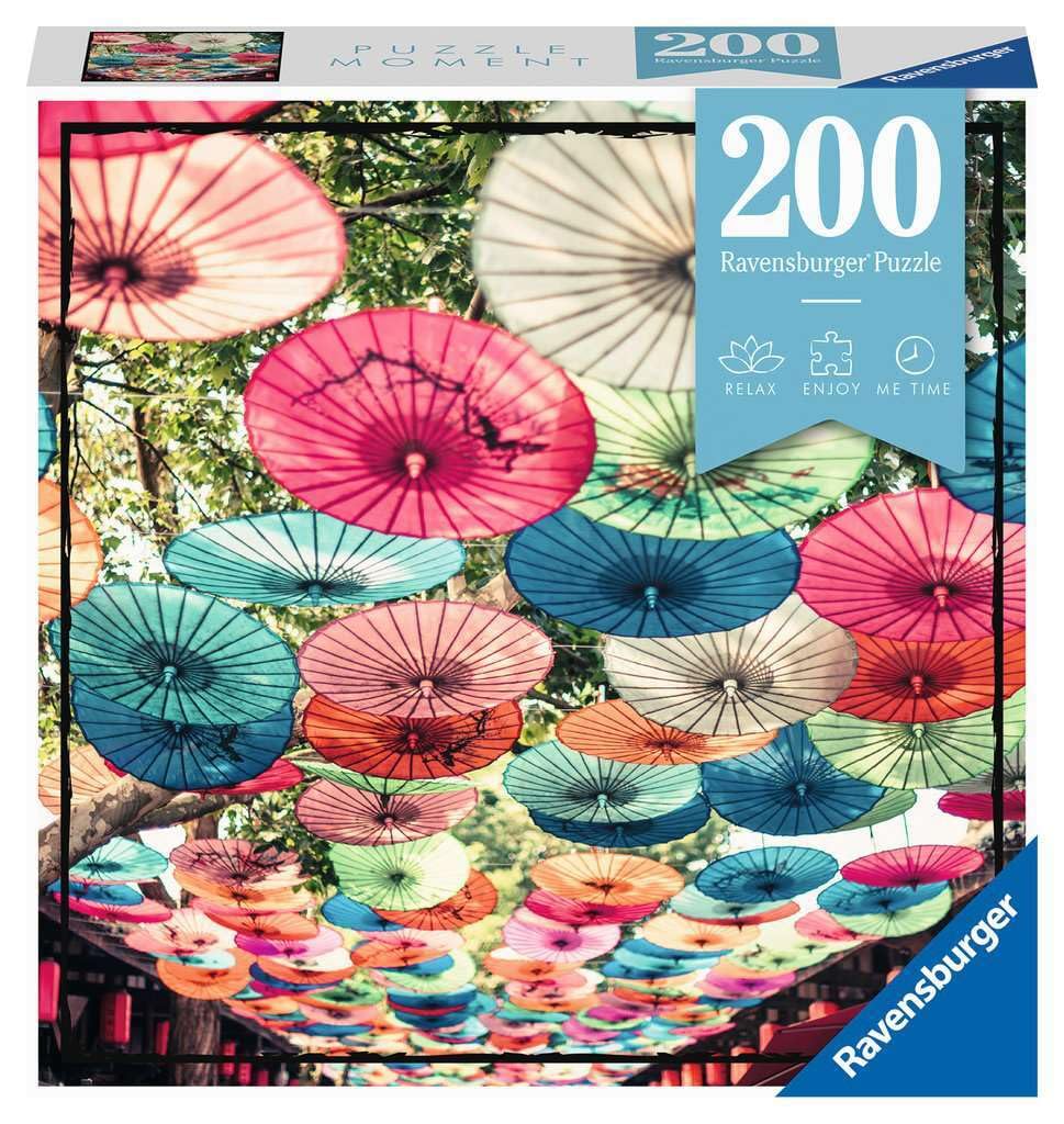 Ravensburger Puzzle Moment: Umbrellas - 200 Piece Jigsaw Puzzle for Kids & Adults | Unique, Perfect Interlock | Vibrant, Glare-Free Design | Made with FSC-Certified Wood | Quality Entertainment Time Ravensburger