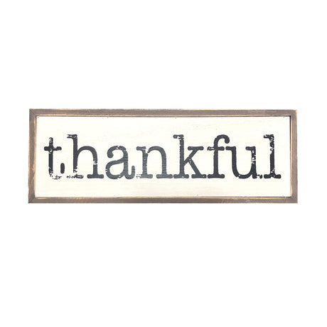 PARISLOFT Thankful Solid Pine Wood Block Signs for Home Decor, Farmhouse Style Wood Decor PARISLOFT