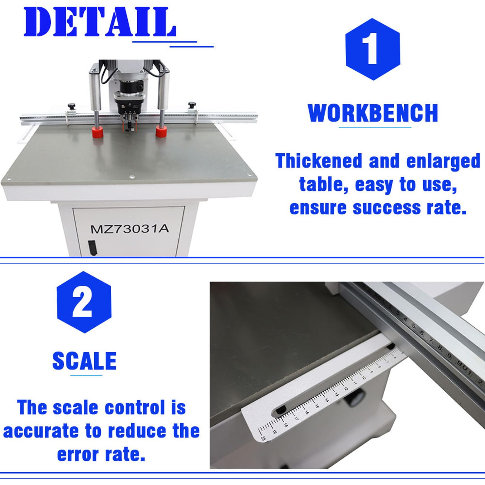 WYDDDARY Hinge Drilling and Boring Machine Hinge Boring Drill Press Machine Precision Woodworking Drilling for Cabinet and Furniture Single Head(48-6) 110V 1500W 2880RPM 0-50mm Depth - WoodArtSupply