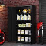 Majnesvon 72" Storage Cabinet Locking Metal Storage Cabinet with 4 Adjustable Shelves,Black Metal Cabinet with 2 Doors and Lock for Office, Garage, Home (Black) Majnesvon