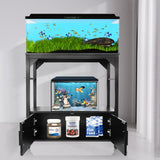 YEMOO Aquarium Stand 20-29 Gallon, 29 Gallon Fish Tank Stand with Aquarium Tools Organizer, 3 Tier Breeder Tank Stand with Storage Cabinet, Heavy Duty Metal Frame for 20 - 29 Gallon Long Aquarium YEMOO