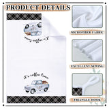 Ferraycle 4 Pieces Kitchen Towels, Coffee Kitchen Hand Towels, Dish Towels, Absorbent Decorative Dish Cloths, for Farmhouse Housewarming (Mainly Black,Truck Style) Ferraycle