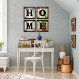 M ACHOOSE 4 PCS Square Wall Mirrors, Rustic Farmhouse Accent Mirror， Home Wall Decor for Living Room, Bedroom, Bathroom & Entryway M ACHOOSE