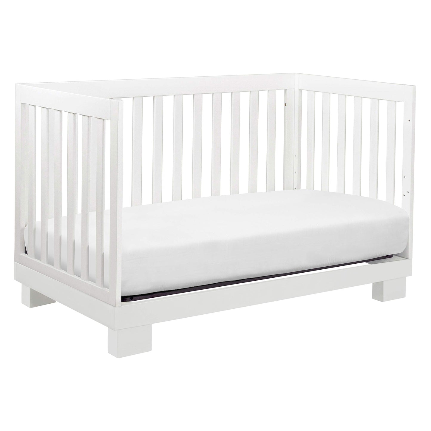 Babyletto Modo 3-in-1 Convertible Crib with Toddler Bed Conversion Kit in White, Greenguard Gold Certified