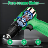 Tegatok Cordless Drill Set,12V Power Drill Set with Battery and Charger, Electric Driver Drills Bits, 3/8'' Keyless Chuck,18+1 Torque Setting with LED Electric Drills Set Tegatok