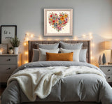 BYGFHLYW 5D Diamond Painting Kits for Adults, Heart Flower Diamond Art Kits for Adults Beginner, DIY Full Drill Diamond Dot Gem Painting for Home Wall Decor 13.78x13.78inch BYGFHLYW