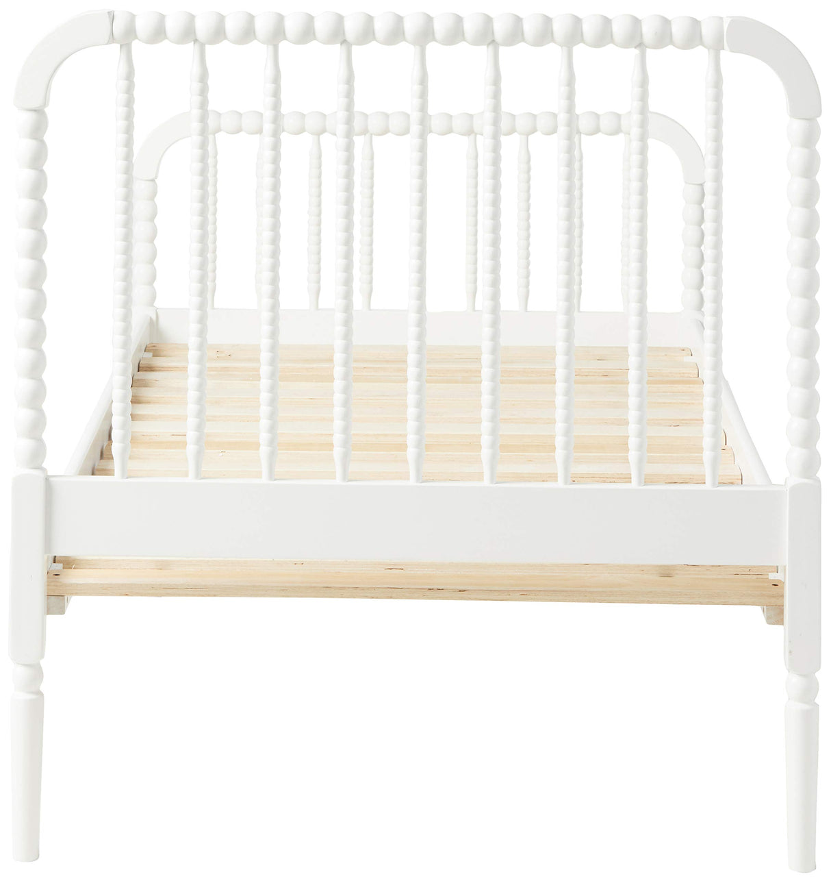 Coaster Home Furnishings Jones Country Farmhouse Wood Jenny Lind Bobbin Twin Size Open Frame Fully Slatted Platform Bed FrameWhite 400415T Coaster Home Furnishings