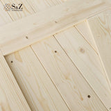 S&Z® 42 in. x 84 in. Barn Door, 20-60in Unfinished British Brace Barn Door/Modern Style/Solid Wood/Sliding Door/Simple Assembly is Required (42 in) S&Z TOPHAND