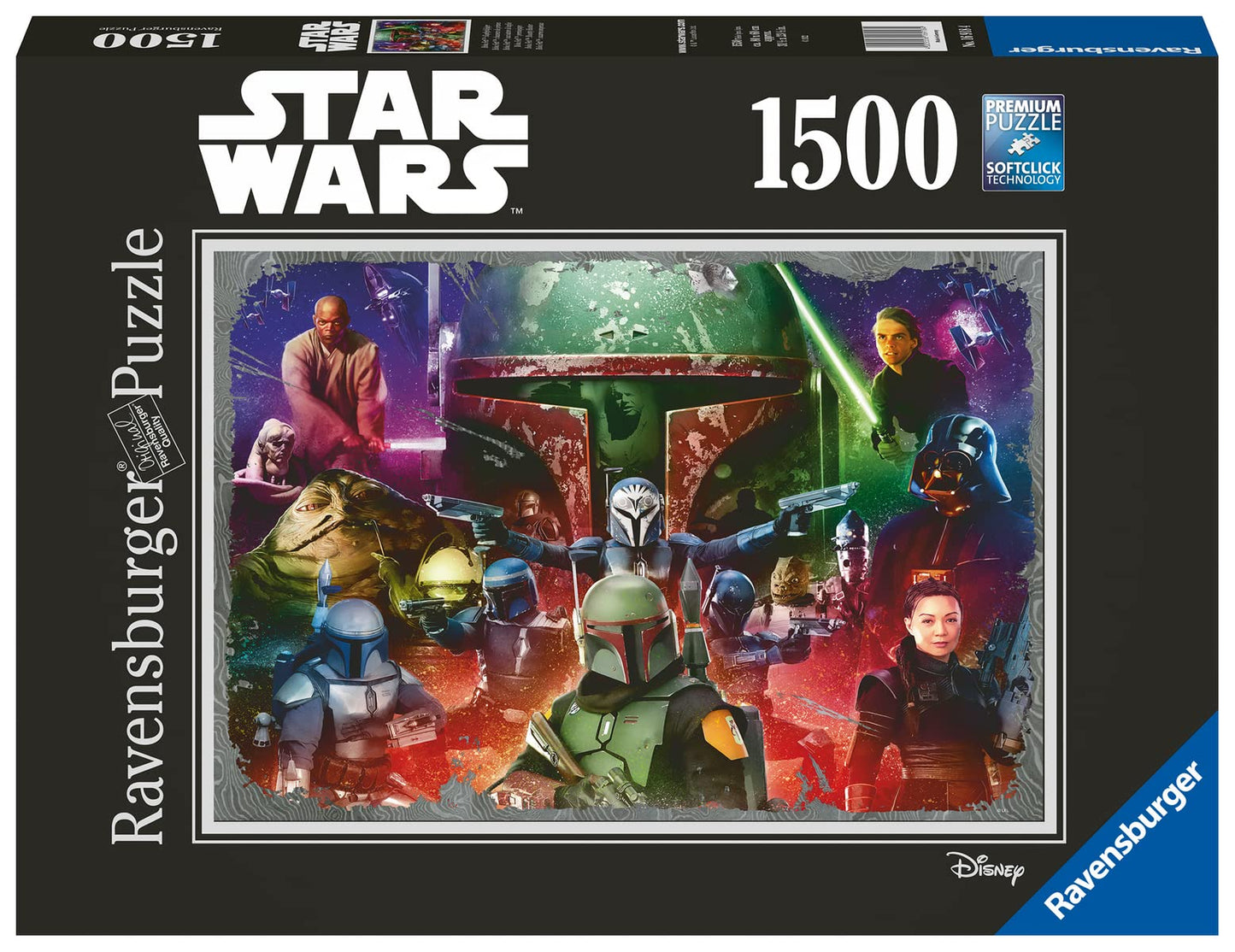 Ravensburger Star Wars Boba Fett: Bounty Hunter 1500-Piece Jigsaw Puzzle | Unique Softclick Technology | Vibrant, Glare-Free Images | Quality Interlocking Fit | Ideal for Adults and Kids Aged 14+