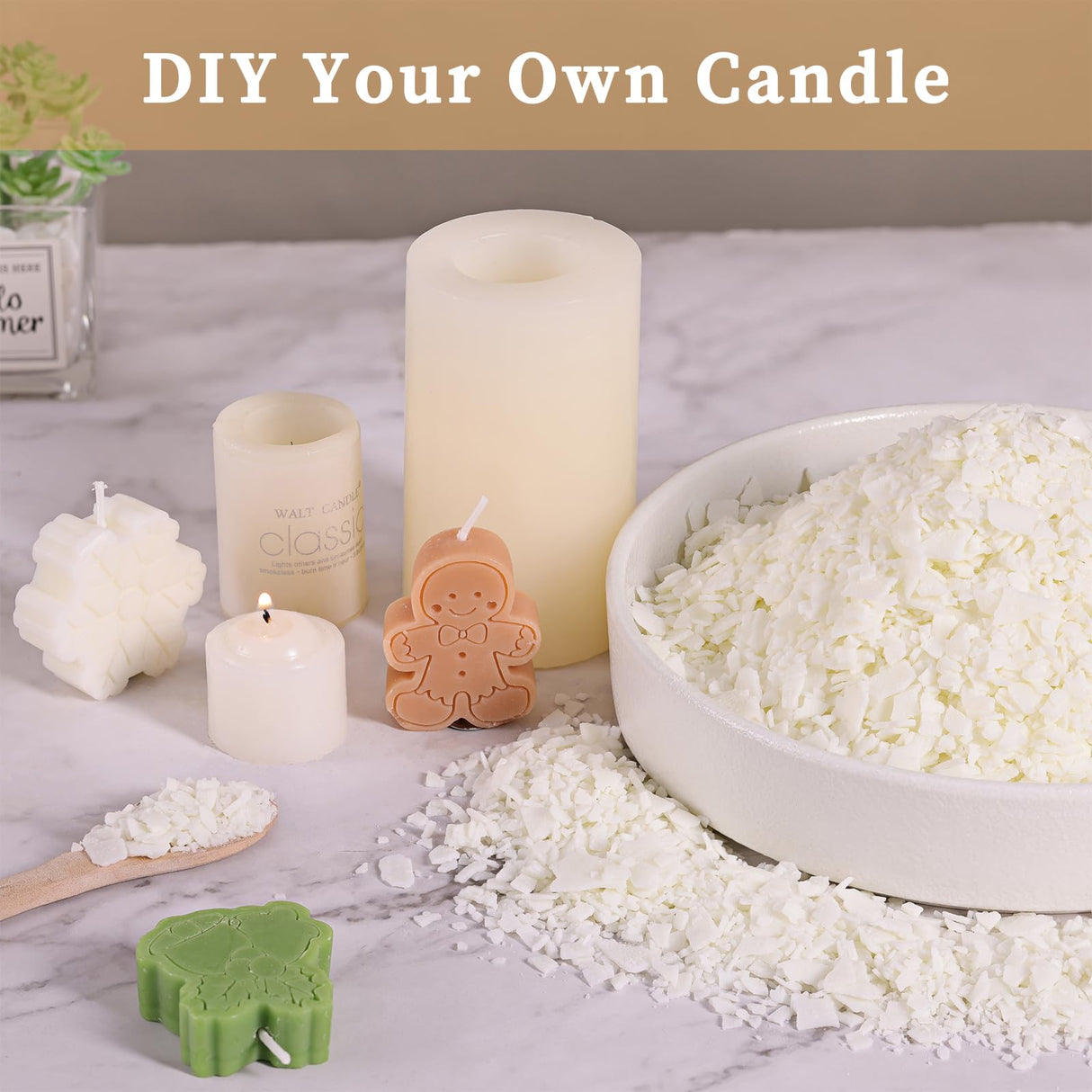 DARJEN 5LB Soy Wax Candle Making Kit Supplies for Lovers - Natural Candle Wax for DIY Candle Making Including Soy Wax Flakes, Cotton Candle Wicks, Wick Stickers, Centering Devices & Sticky Labels DARJEN