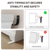 LIKIMIO Farmhouse Dresser for Bedroom with 9 Drawers, 58" Wide Wood Chest of Drawers with Roman Column, Dresser TV Stand for 65", Closet Storage Dressers Organizer for Bedroom, Living Room, Hallway LIKIMIO