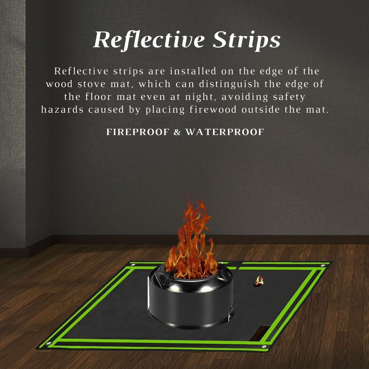 SoloWilder Wood Stove Mat 32" x 20" Fire Pit Grill Mat for Tent Stove Deck Patio Grass Lawn Campsite Insulation Protection SoloWilder