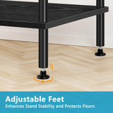 50 inch TV Stand 3 Tier Entertainment Center with Storage Shelves Small Tall Television Console Table with Metal Frame, Industrial TV Cabinet for Living Room Bedroom, Black BTY