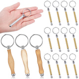 XunYee 12 Pcs WoodTurning Keychain Kit Woodturning Project Kit Wood Turning accessories Mandrel Woodturning keychain for Carpentry woodworker gift (Sliver) XunYee