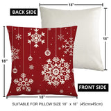 HOMMES Christmas Throw Pillow Covers 18 x 18 Inch Set of 4 Holiday Decorations Winter Decorative Cotton Linen Fabric Pillowcase for Christmas Home Sofa Couch Décor HOMMES