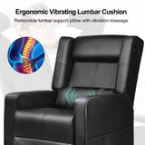 GTRACING Gaming Recliner Chair with Bluetooth Speakers Racing Style Single Gaming Sofa Modern Living Room Recliners Ergonomic Comfortable Massage Home Theater Seating, Black GTRACING