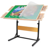 BuilderButler 1500pcs Puzzle Table with Legs,34.25" x 25.2"Wooden Jigsaw Puzzle Board with 4 Drawers & Cover,Height Adjustment & Weight optimization BuilderButler