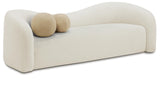 Meridian Furniture 186Cream-S Kali Collection Modern | Contemporary Sofa with Soft Cream Faux Shearling Teddy Fabric, Curved Back, 86" W x 33" D x 27" H, Cream Meridian Furniture