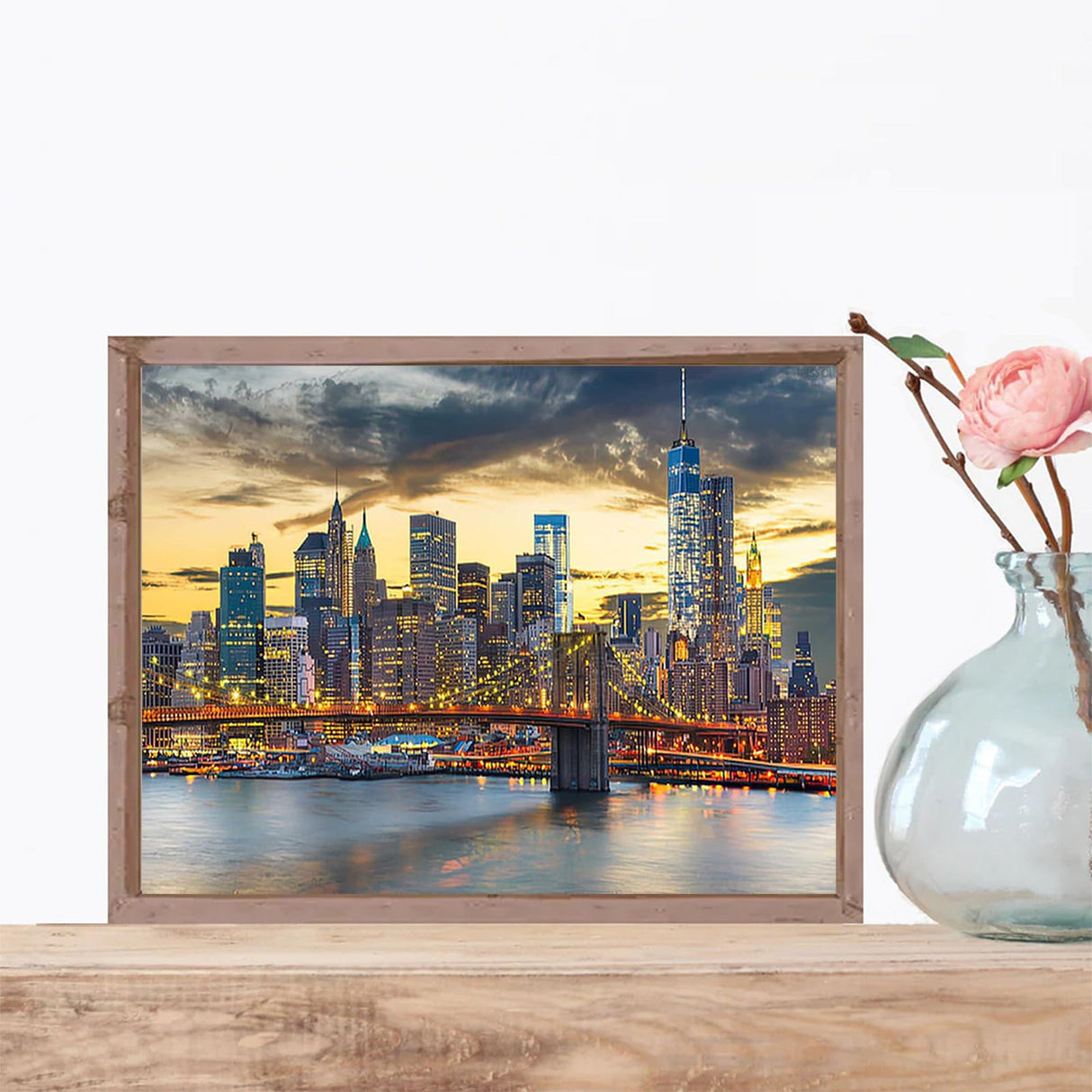 IPISSOI Diamond Painting City New York City USA Ity Skyline Scenic Scene View Skyscraper for Adult Painting Kits Diamond Art Perfect for Home Wall Decor 12x16 Inch IPISSOI