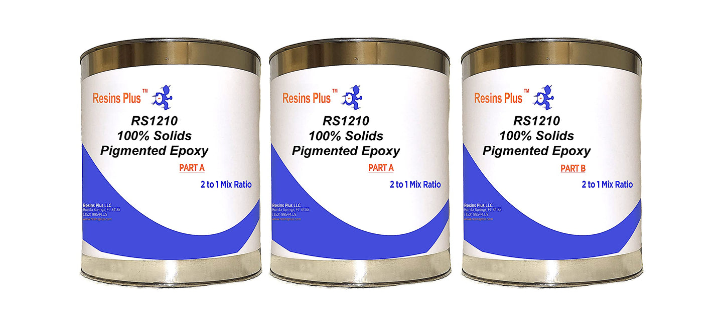 Resins Plus 100% Solids Pigmented Epoxy - 3 Gallon Kit (RS1210) | Dark Grey | Concrete and Cement Sealer | Counter Top Coating | Self Leveling Resin | Abrasion Resistant | Professional Finish - WoodArtSupply