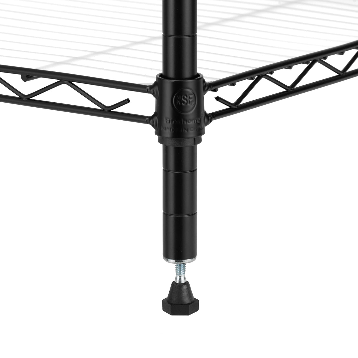 Finnhomy 8-Tier Wire Shelving Unit Adjustable Steel Wire Rack Shelving 8 Shelves Steel Storage Rack or Two 4-Tier Shelving Units with PE mat, Leveling Feet and Safety Device, NSF Certified, Black Finnhomy