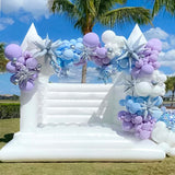 13ft White Bounce House Commercial Grade 100% PVC White Bouncy Castle for Wedding Memorable Birthday Parties & Event OWROMI