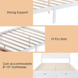SOFTSEA Full Size Platform Bed with Under-Bed Storage Drawers and Solid Wood Construction SOFTSEA