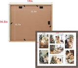 Golden State Art, Set of 3, 13.7x15.7 Distressed Brown Wood Collage Frame - White Mat - Displays Seven 4x6 Photos - Real Glass, Sawtooth Hanger, Swivel Tabs - Wall Mounting, Landscape, Portrait Golden State Art