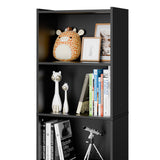 SUPER DEAL Wood Bookcase 5-Tier Open Shelf Narrow Tall Cube Bookshelf for Small Spaces Freestanding Display Storage Organizer for Kids Bedroom Home Office Apartment, 52 Inch Black SUPER DEAL