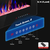 R.W.FLAME Electric Fireplace 50 inch Recessed and Wall Mounted,The Thinnest FireplaceLow Noise, Fit for 2 x 4 6 Stud, Remote Control with Timer,Touch Screen,Adjustable Flame Colors Speed R.W.FLAME