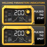 TOOLIOM TIG Welder with Pulse Multifunctional TIG Welding Machine DC TIG/Spot TIG/Pulse TIG/Stick 110&220V Dual Voltage with Large Digital Display TOOLIOM