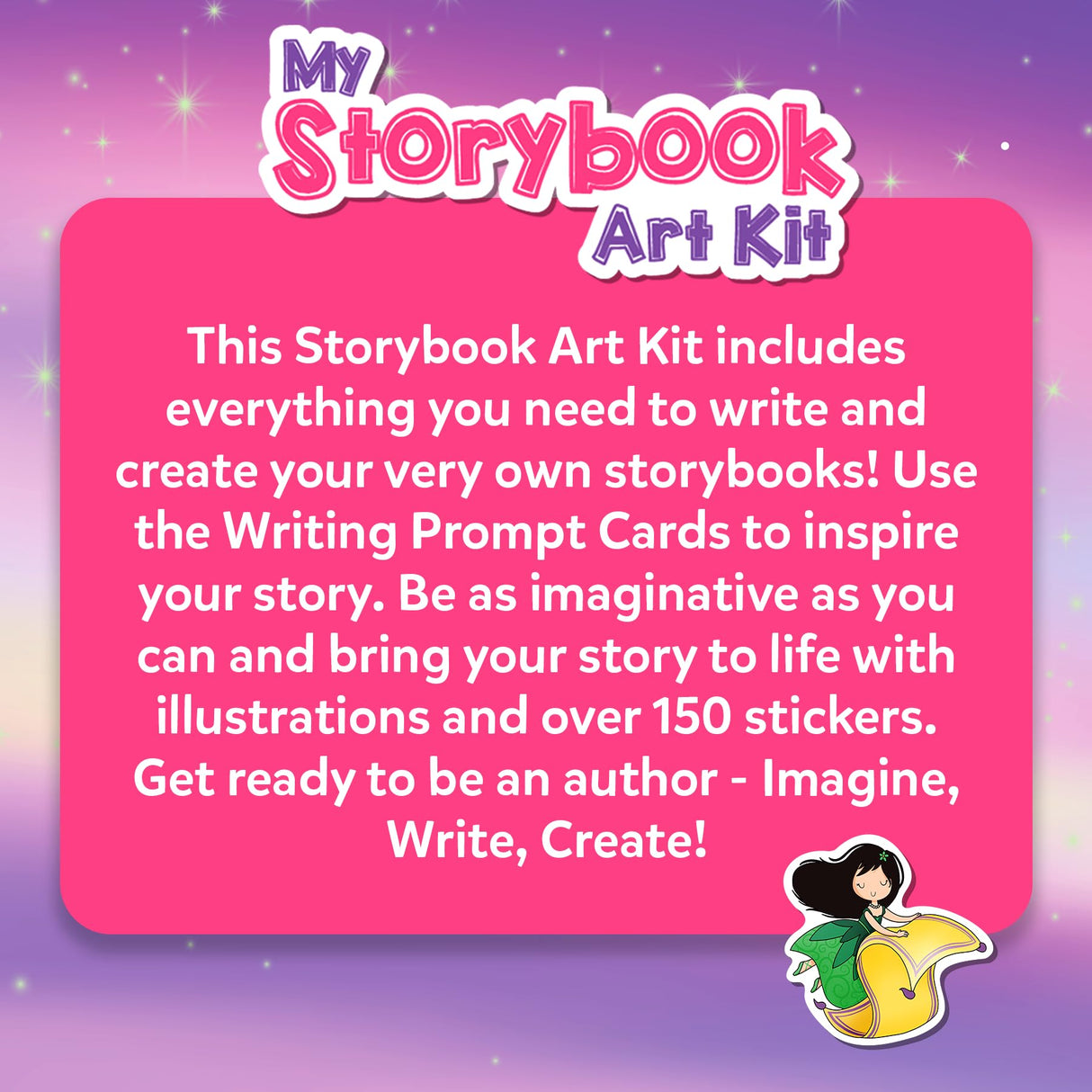 Skillmatics Storybook Art Kit - Create Fairytale Stories, DIY Craft & Writing Kit with 300+ Stickers, Scrapbooking & Journal Activity, Gifts for Kids Ages 5, 6, 7, 8, 9, 10 Skillmatics