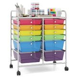 Giantex 12 Drawer Rolling Storage Cart Tools Scrapbook Paper Office School Organizer (Multi-Color) Giantex