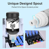 Faslvink Compatible 502 Black Ink 502 Black Pigment Ink Replacement for Epson 502 Ink Refill Bottles for Ecotank ET-2850 ET-3850 ET-4850 ET-3760 ET-2760 ET-4760 ET-2750 ET-3750 ET-4750 Printer,3 Pack Faslvink