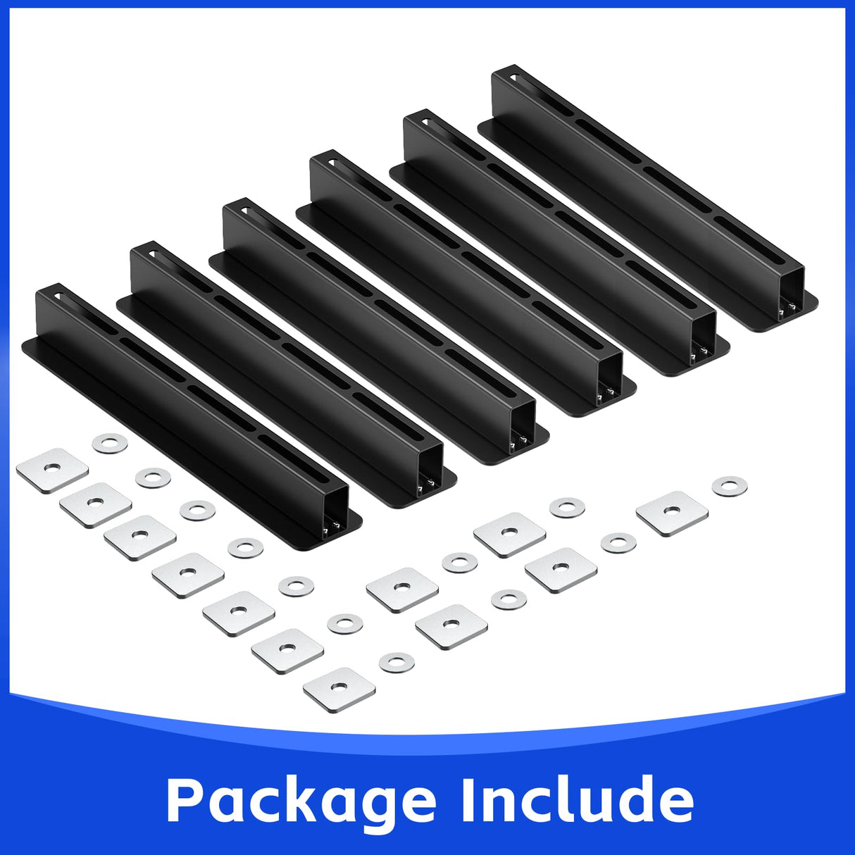 Fixirons 6 Pack Overhead Storage Bin Rack, Ceiling Racks for Utility Bins Organization, Heavy Duty Rack Ceiling Garage Storage for Supports Most Bins Container (for 5 Bins, Bins are not included) Fixirons