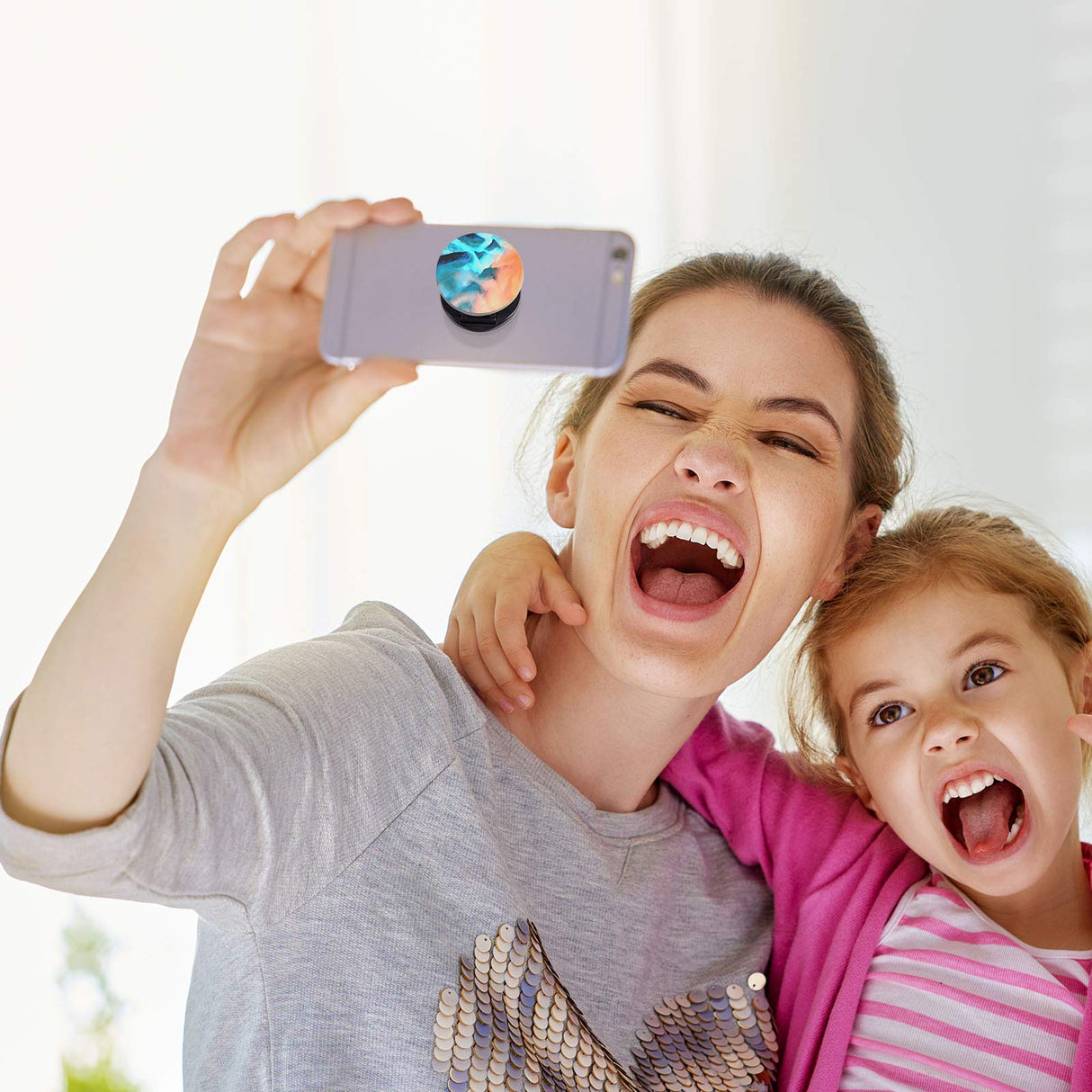 Weewooday 30 Phone Grip Holder with Double-Sided Sticker Phone Finger Expanding Stand Holder for Almost Phones Cases (Black) Weewooday