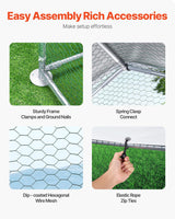 VEVOR Large Metal Chicken Coop with Run, Walkin Chicken Coop for Yard with Waterproof Cover, 6.5 x 9.8 x 6.5 ft, Spire Roof Large Poultry Cage for Hen House, Duck Coop and Rabbit Run VEVOR