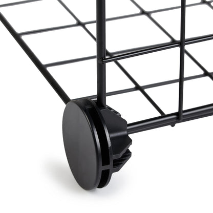 Amazon Basics 6-Cube Wire Grid Stackable Storage Shelves, 12 x 12-Inches, Black, 12.6"D x 26"W x 38"H